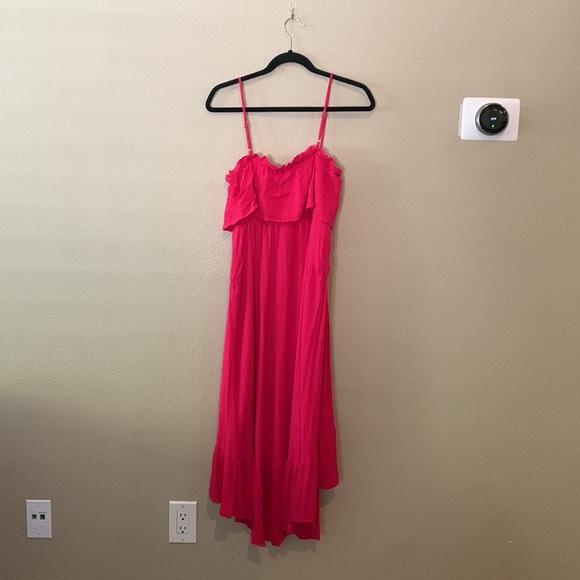 Lulus Sincerely Yours Magenta Ruffled Midi Dress - Picture 5 of 9